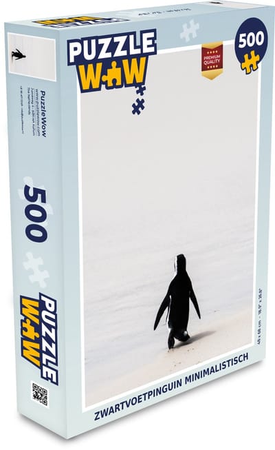 Puzzel Zwartvoetpinguïn minimalistisch - Legpuzzel - Puzzel 500 stukjes
