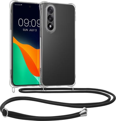 kwmobile telefoonhoesje geschikt voor OnePlus Nord 5 - Hoesje met telefoonkoord - Back cover in zwart / transparant