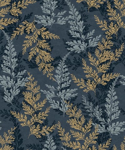 Herbarium - Scandinavisch Vliesbehang - Natuur - Bloemen - Blauw - 10,05 x 0,53 M.