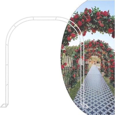 Tuinboog latwerk - Rozenboog buiten - Klimplanten ondersteunen - Half boog ontwerp - 1.4 x 2.3 meter - Wit