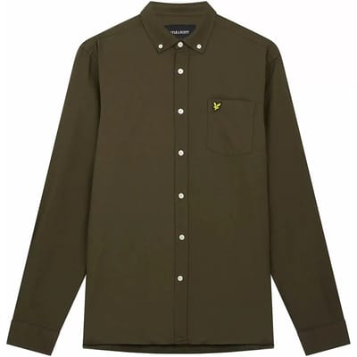 Lyle & Scott Regular Fit Light Weight Oxford Shirt Heren - Vrijetijds blouse - Olijf - Maat M