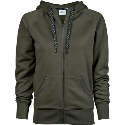 Tee Jays - Dames Fashion Hoodie met rits - Dark Olive maat S
