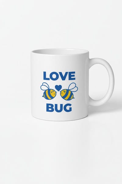 Mok met 'Love Bug' Bijen Design - Romantisch en Lief Cadeau
