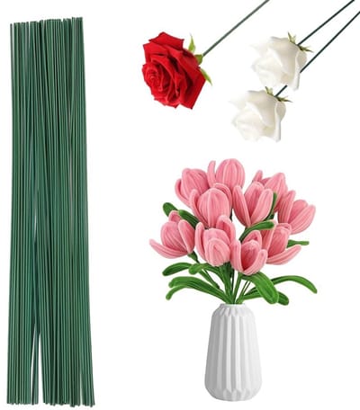 100 Stuks Groene Bloemendraad van 30 cm - 2 mm Dikke Draad voor Kunstbloemen, Boeketten en Kransen