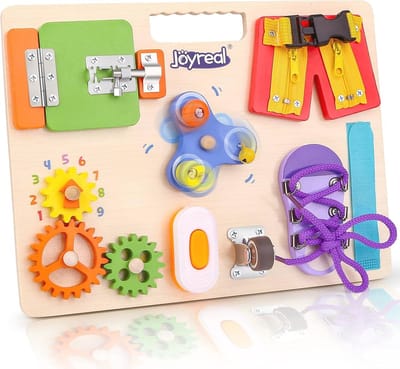 Houten Montessori Busy Board voor Baby's en Peuters - Motoriekspeelgoed en Sensorisch Speelgoed voor Kinderen van 1-5 Jaar