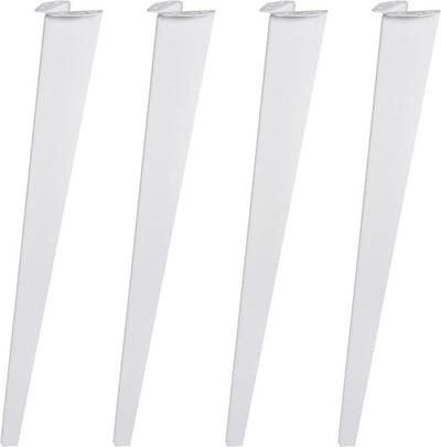 FLE - Massief stalen meubelpoot wit taps 8 bij 5 cm en hoogte 72 cm - 4 stuks