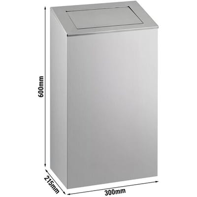 GGM Gastro Mülleimer - mit Pushklappe - 38 Liter - Silber - Edelstahl Zilver