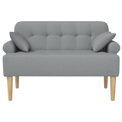 vidaXL - Lovingseat - met - knoopge - tuft - Lichtgrijs - 120 - x - 65 - x - 79 - cm - Stof