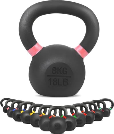 Kettlebell van massief gietijzer - Gewichten van 4kg tot 32kg voor krachttraining en fitness thuis