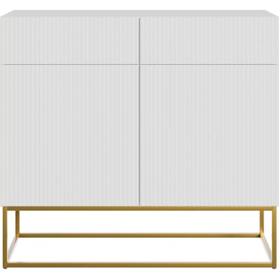 Selsey Veldio - Dressoir 2-deurs 100 cm - Wit met gouden poten