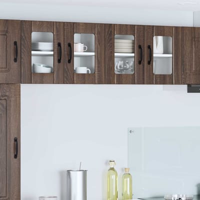 vidaXL - Wandglas - Kasten - LUCCA - Bruin - eiken - 60 - x - 31 - x - 40 - cm - Bewerkt - hout