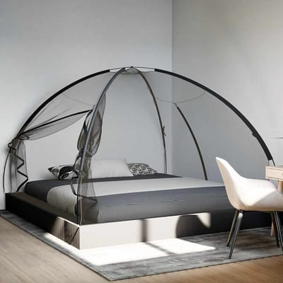 vidaXL - Klamboe - met - deuren - Mongolia - 220 - gaas - 200x200x135 - cm - zwart