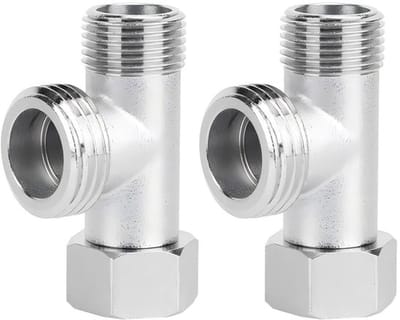 Omschakelklep 3-weg - Adapter T-connector - RVS T-fitting - Corrosiebestendig - 180° Rotatie - 2 Stuks