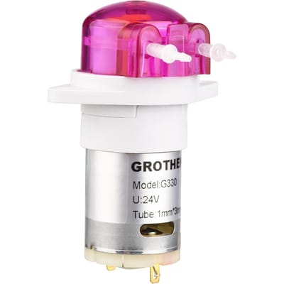 GROTHEN Peristaltische pomp Doseerpomp Minipomp Vloeistof Zelf-aanzuigende waterpomp Siliconen buis voor 24V 1x3mm