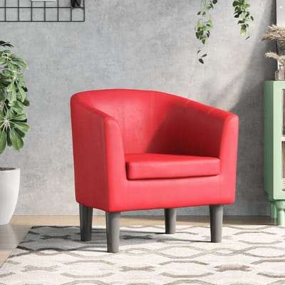 vidaXL - Kuipstoel - kunstleer - rood