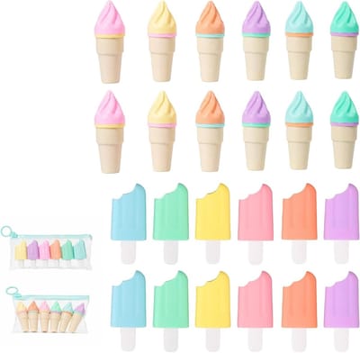 Mini-markeerstiften voor kinderen - 24 stuks in 6 pastelkleuren, fluorescerende stiften voor school en feestcadeautjes, handig en lichtgevend