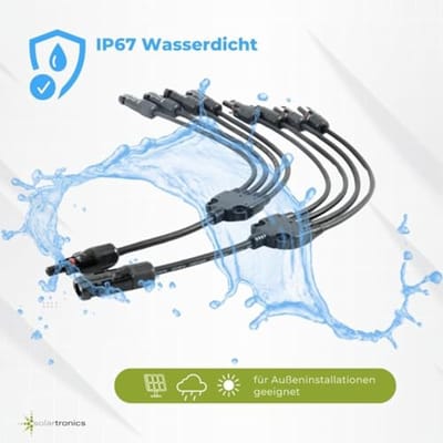 Flexibele Y-connectoren voor zonnepanelen - 2 tot 6-voudige koppeling, waterdicht en UV-bestendig