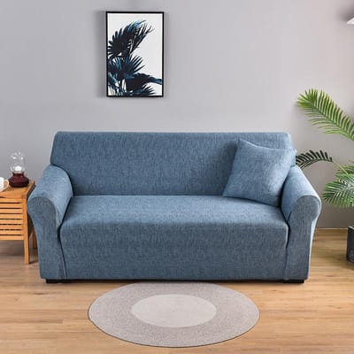 1 st Melkzijde Bedrukt Bankhoes Antislip Verstelbare Bankhoes voor Woonkamer Slaapkamer Kantoor Huisdecoratie Meubelbeschermer Single set gray