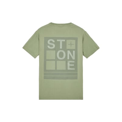 Stone Island Ss23 T-shirt à Manches Courtes et Col Rond Imprimé Lettres Homme Hauts Gris-Vert 78152NS94-V0055 S beige