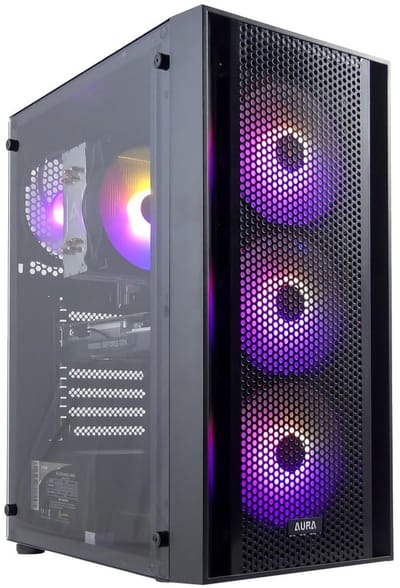 AMD Ryzen 7 8700 8-Core RGB Game Computer / Gaming PC - RTX 3050 6GB - 16GB DDR5 RAM - 500GB M.2 SSD - AM5 - Windows 11 - WiFi - Gamdias Aura GC2