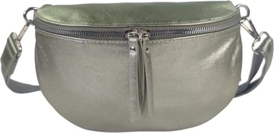 Qischa® - Crossbody heuptas bumbag - uni riem - soft - vegan - medium size - licht groen metallic