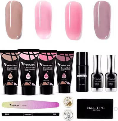 Venalisa® Polygel Set | Extenstion kit | Polygel nagels | Gelnagels | Nepnagels | Gellak set | 30g 4-delige nagelverlenging | Nail Art Pakket | Buildergel | Starterset | Makkelijk en snelle set