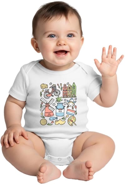 Nederland Holland Icons Baby Rompertje Met Korte Mouwen