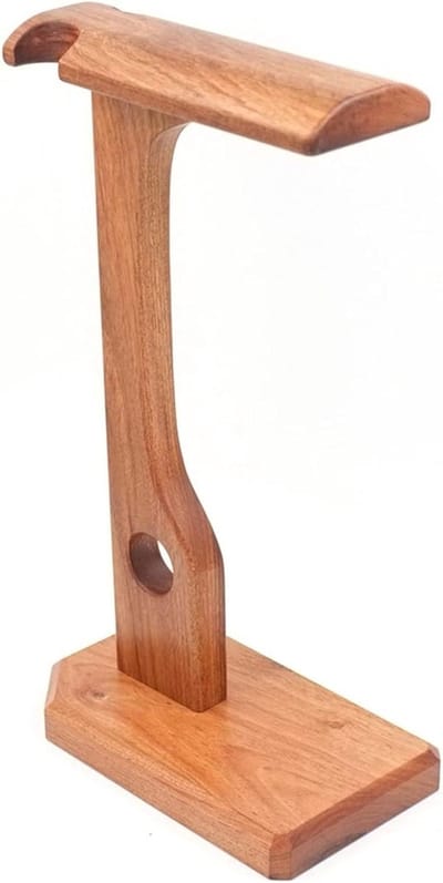 Koptelefoon Stand - Hoofdtelefoon Houder - Bureau Organisatie - Handgemaakt Hout - 32 cm Hoog - Multicolor