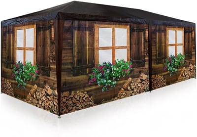 Partytent - Feestpaviljoen Tuintent - Feestelijke Bijeenkomsten - Huttendesign Zonder Palen - 3x6 Meter - Multicolor