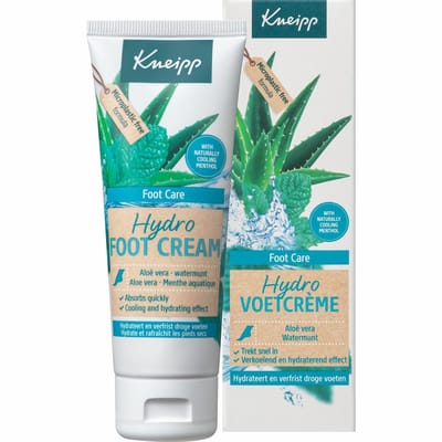 Kneipp Hydro voetcrème - Verkoelende menthol - Aloe Vera en Watermunt - 75 ml