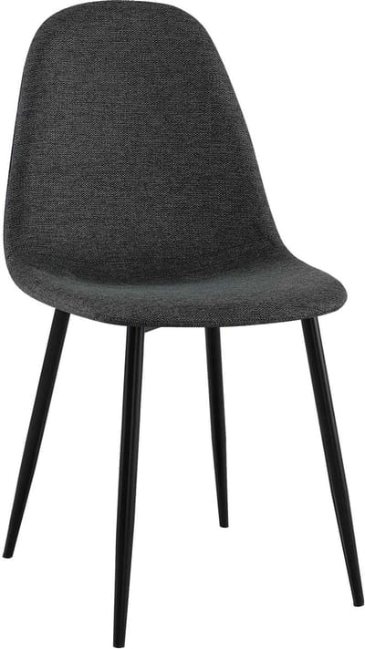 CLP Napier Eetkamerstoel - Modern Design - Zonder armleuning - Metalen Onderstel - Comfortabele Rugleuning - Max. 150 kg - Stof/zwart