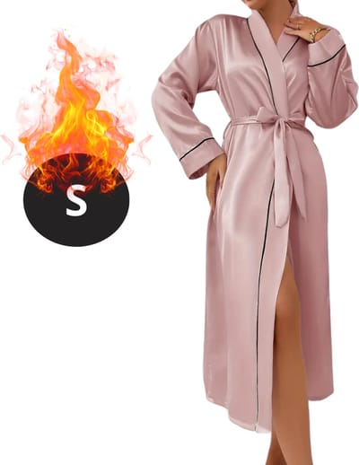 Bovista Satijnen Jurk - Slipdress - Pyama Dames - Badjas - Ochtendjas - Kimono - Erotisch - Kamerjas - Roze S