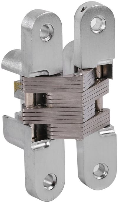 Dailygoods- Verborgen Scharnieren 180 Graden - Zinklegering/Roestvrij Staal - Onzichtbare Vouwdeur - Geschikt voor Kastdeur/Schuifdeur - Draagvermogen tot 10 kg - Geluidsarm en Stevig - Deurscharnier