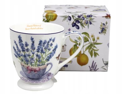 Queen Isabell Jumbo Mok 450 ml - Elegante porseleinen mok met lavendeldecor