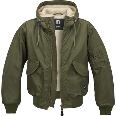 Brandit - CWU Jacket hooded olive Bomber jacket - 3XL - Groen