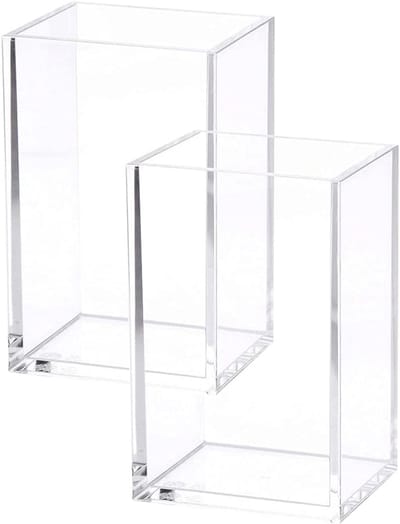 Set van 2 heldere acryl pennenhouders - make-up borstelhouder en bureaustoelen