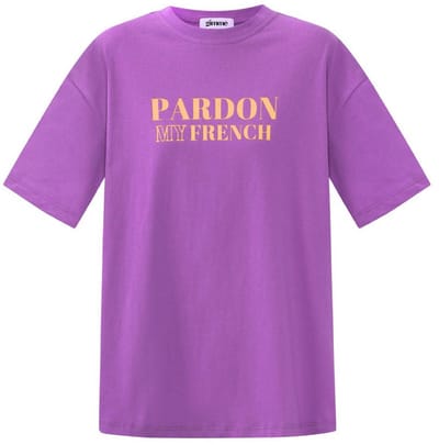 YWG - Cotton Vrouwen T-shirt Casual Letters - Paars - Maat S