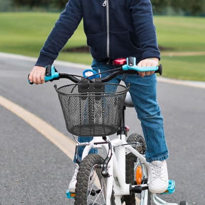 Metalen fietsmand - Transportmand - Spullen vervoeren - Verstelbare bevestiging - 25 x 16.5 x 16 cm - Zwart