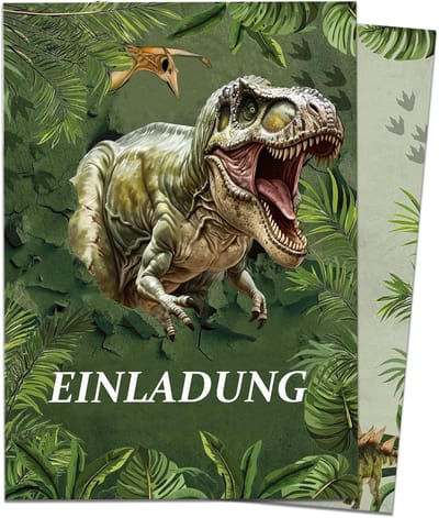 12 Dino Uitnodigingskaarten voor Jongens en Meisjes - Verjaardagsfeest Uitnodigingen