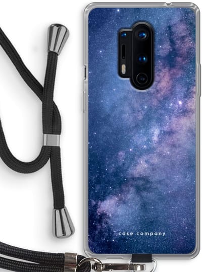 Case Company® - Hoesje met koord geschikt voor OnePlus 8 Pro hoesje met Koord - Nebula - Telefoonhoesje met Zwart Koord - Bescherming aan alle Kanten en Over de Schermrand