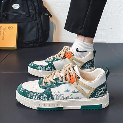 Herfst Ademend Trendy Vrije Tijd Board Schoenen Mode Anti Slip Heren Designer Dikke Zool Sportschoenen Zapatillas De Deporte 44 black