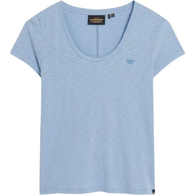 Superdry Studios T-shirt met Laag Uitgesneden Ronde Hals Blauw Grootte: 42
