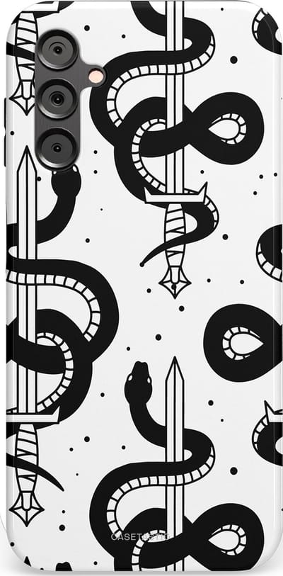 Casetastic Hoesje Geschikt voor Samsung A14 (5G/4G) - Stijlvolle Beschermende Duo-layer Case - Sluipzwaard