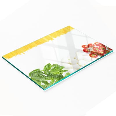 Multifunctionele decoratieve keukenplaat van gehard staal met Italiaanse vlag, 80x52 cm
