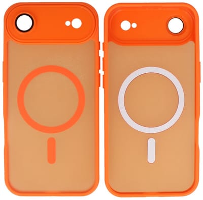 MagSafe Hoesje Geschikt voor iPhone Air - Mat-Transparent met Camera Beschermer Case - Oranje