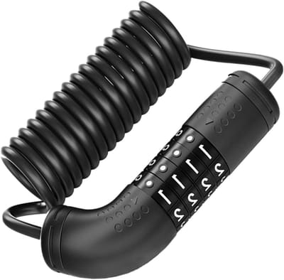 Helm Slot Kabel - Anti-diefstal Slot - Fiets Beveiligen - Intrekbaar Combinatie - 1.2 Meter - Zwart