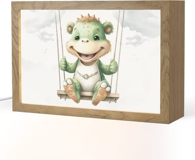 Nachtlampje 30x20 cm - Kinder lampje - Draak - Baby dier - Kinderen - Tafellamp kinderkamer - Slaapkamer lamp - Bedlamp kinderen - Kinderlampje stopcontact - Wandlamp babykamer - Nachtlampjes