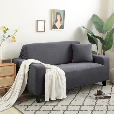 Jacquard universele bankhoes stretch effen kleur bankhoezen voor woonkamer elastische beschermer wasbaar anti-vuil bankhoes 1 seat (90-140cm)
