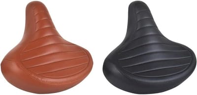 Fiets Zitkussen - Fietszadel Comfort - Comfortabel Fietsen - Schokabsorberend Veersysteem - 265 x 250 mm - Zwart Bruin