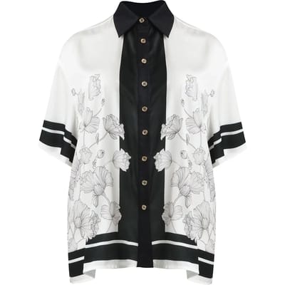 Dames satijnen bloemige print blouse Mat Fashion